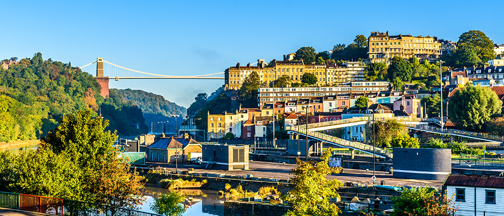 A view of the Clifton suspension bridge in Bristol