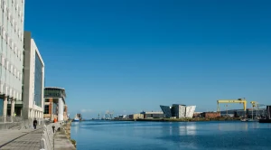Waterfront slipways and martime line of belfast.