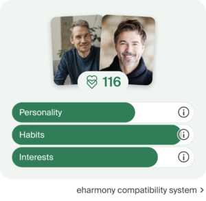 eharmony compatibility score personality, habits and interests as a card betwen two gay singles example