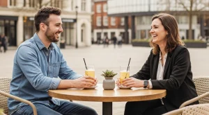 A couple enjoying a date at the curve in leicester.