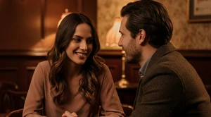 A couple enjoying a date night at a strand bar in derry/londonderry, Northern Ireland.
